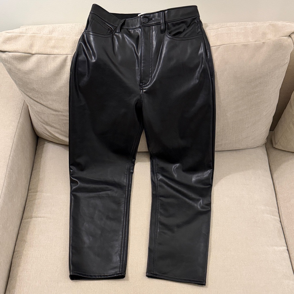 Abercrombie & Fitch Black Cropped Vegan Leather Pants